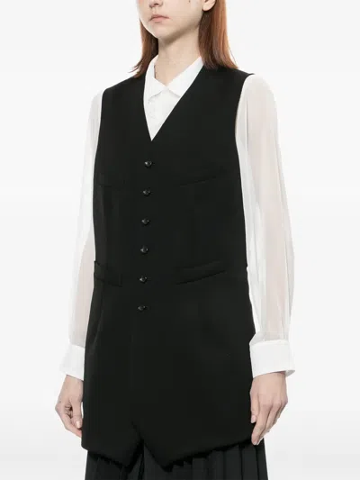 Comme Des Garçons Tailored Waistcoat Sleeveless V Neck Detail In Black