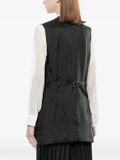 Comme Des Garçons Tailored Waistcoat Sleeveless V Neck Detail In Black
