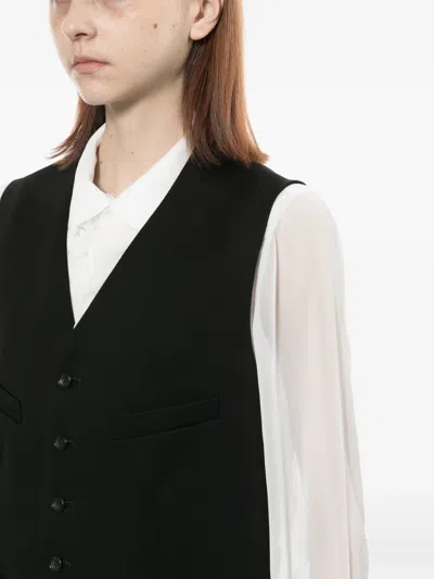 Comme Des Garçons Tailored Waistcoat Sleeveless V Neck Detail In Black