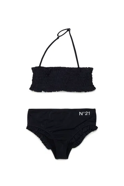 N°21 Ruffled Bikini In Black