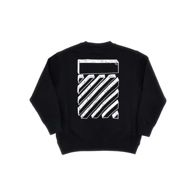 Off-white Scribble Dia Print T-shirt Kids In Black