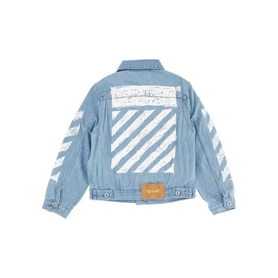 Off-white Printed Denim Jacket In Blue
