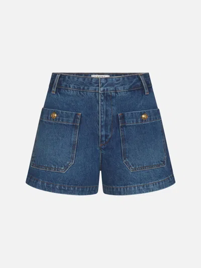Frame Button-embellished Patch-pocket Shorts In Multi
