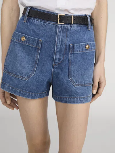 Frame Button-embellished Patch-pocket Shorts In Multi