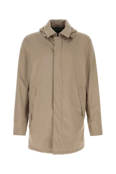 Herno Cappuccino Polyester Jacket In Neutral