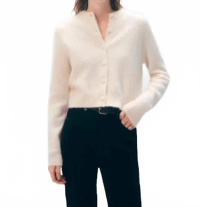 White + Warren Brushed Cashmere Cardigan In Ivory In Neutral