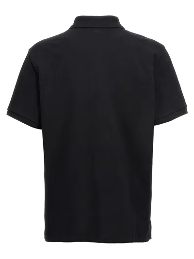 Ami Alexandre Mattiussi Ami Paris Men Black Polo Shirt With Adc Embroidery At The Front In Cotton Man