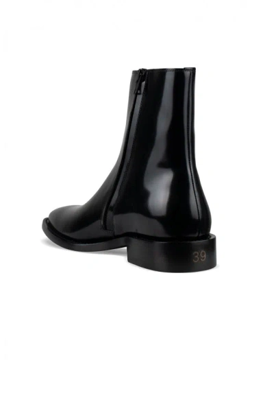 Balenciaga Square-toe Leather Boots In Black
