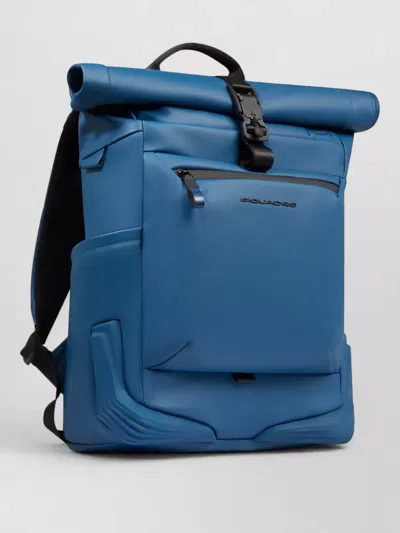 Piquadro Roll Top Backpack Front Pocket Handle