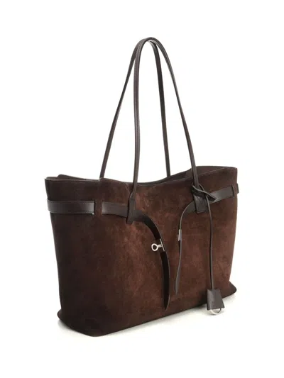 Balenciaga Dark Brown Bel Air Tote In Brown