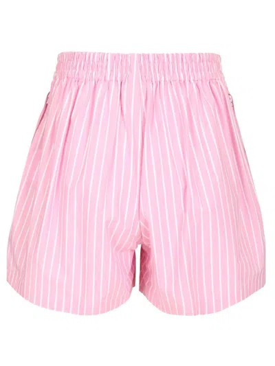 Balenciaga Pink And White Striped Cotton Boxer Shorts In Pink