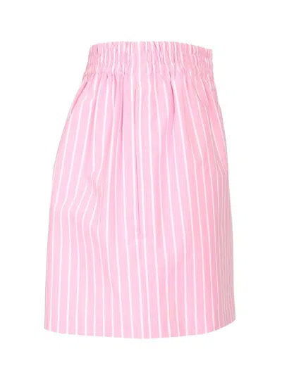 Balenciaga Pink And White Striped Cotton Boxer Shorts In Pink