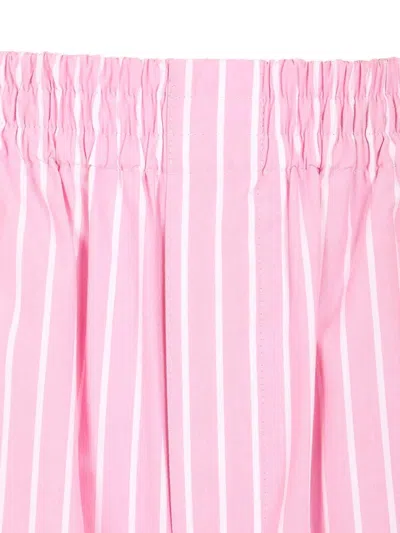 Balenciaga Pink And White Striped Cotton Boxer Shorts In Pink