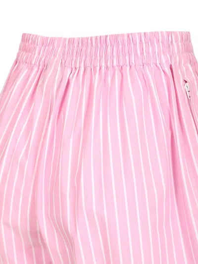 Balenciaga Pink And White Striped Cotton Boxer Shorts In Pink