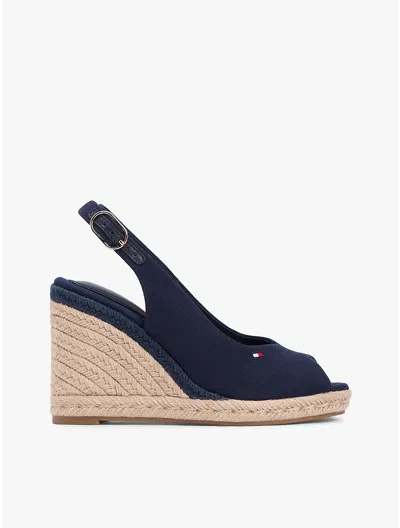 Tommy Hilfiger Slingback Wedge Espadrille Sandal In Space Blue