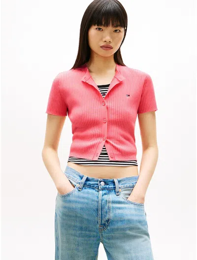 Tommy Hilfiger Short-sleeve Cardigan In Multi