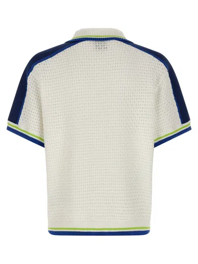Casablanca Contrasting Trims Chest Pocket Logo-embroidered Short-sleeve Button-up Shirt In White