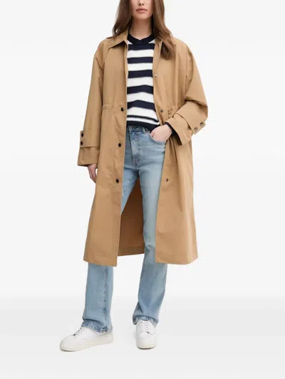 Benetton Buttoned Coat In Brown