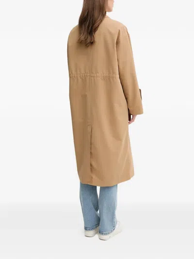 Benetton Buttoned Coat In Brown