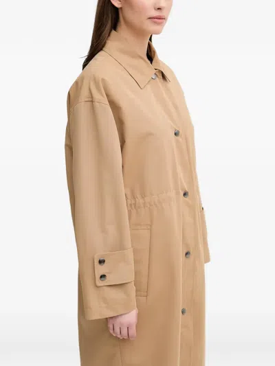 Benetton Buttoned Coat In Brown