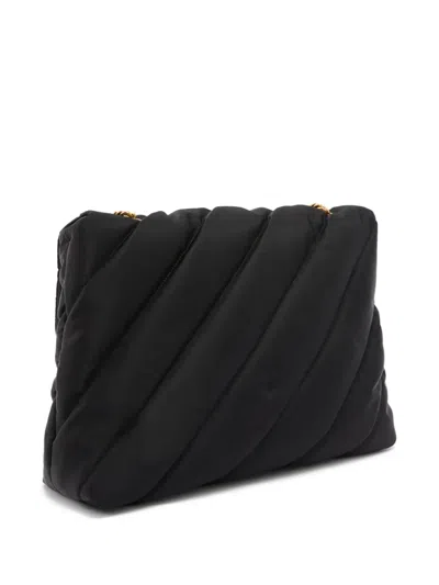 Pinko 飞鸟贴花绗缝斜挎包 In Black