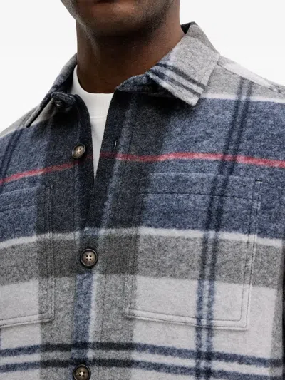 Barbour Checked Long-sleeved Overshirt In Blue