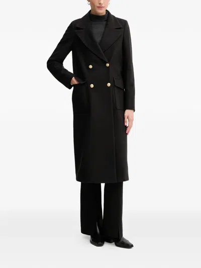 Gaudì Button-up Double-breasted Coat In Black