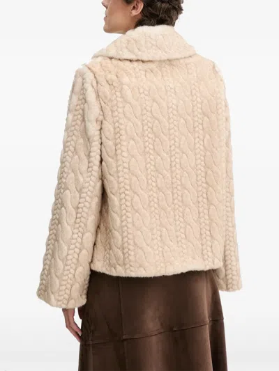 Gaudì Cable-knit Button-up Jacket In Neutral