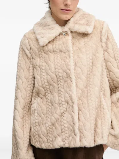 Gaudì Cable-knit Button-up Jacket In Neutral