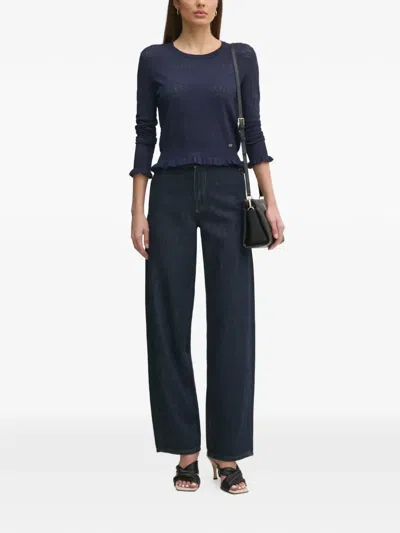 Gaudì Ruffled-hem Sweater In Blue