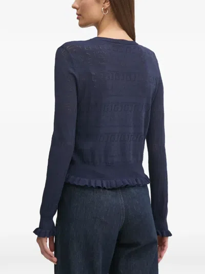 Gaudì Ruffled-hem Sweater In Blue