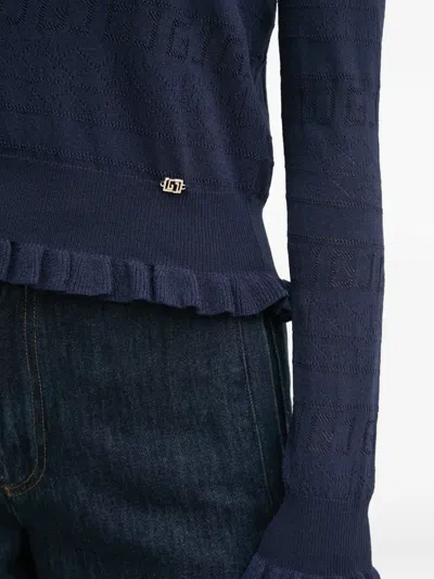 Gaudì Ruffled-hem Sweater In Blue