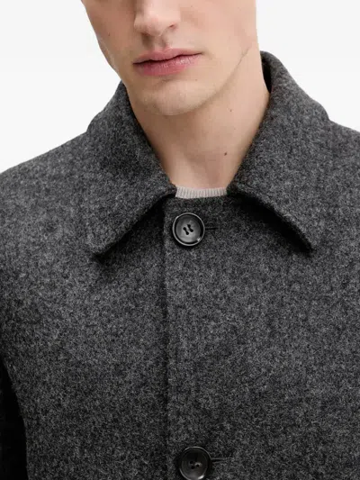 Bally Buttoned Coat In Gray