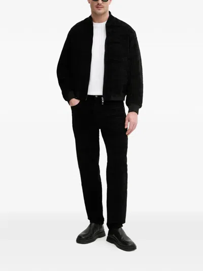 Armani Exchange Textured Bomber Jacket In Black