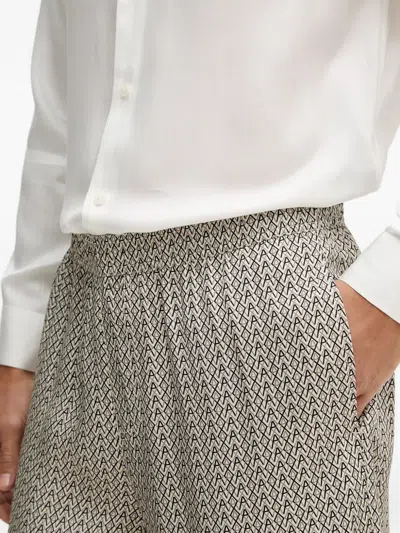 Armani Exchange Patterned Elasticated Shorts In Gray