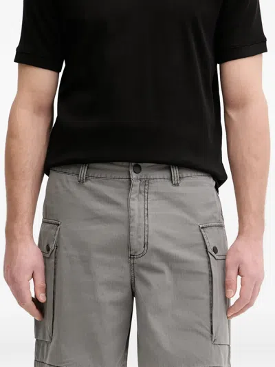 Armani Exchange Checked Cargo Shorts In Gray