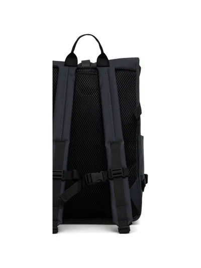 Rains Large Rolltop Buckled Backpack In Blue