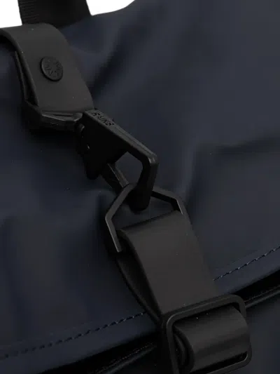 Rains Large Rolltop Buckled Backpack In Blue