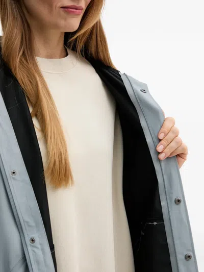 Rains Fishtail Flap-pockets Coat In Blue