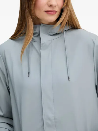 Rains Fishtail Flap-pockets Coat In Blue