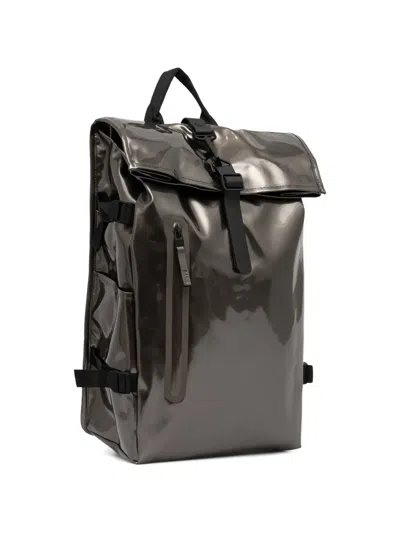 Rains Large Rolltop Backpack In Black