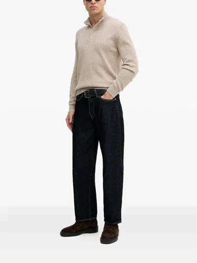 Hackett Half-zip Sweater In Neutral
