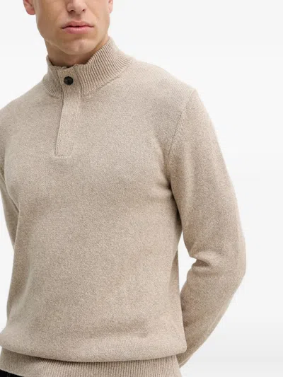 Hackett Half-zip Sweater In Neutral