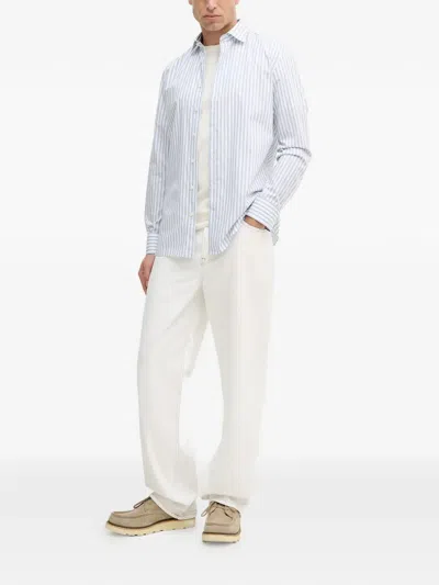 Hackett Striped-pattern Button-fastening Shirt In White