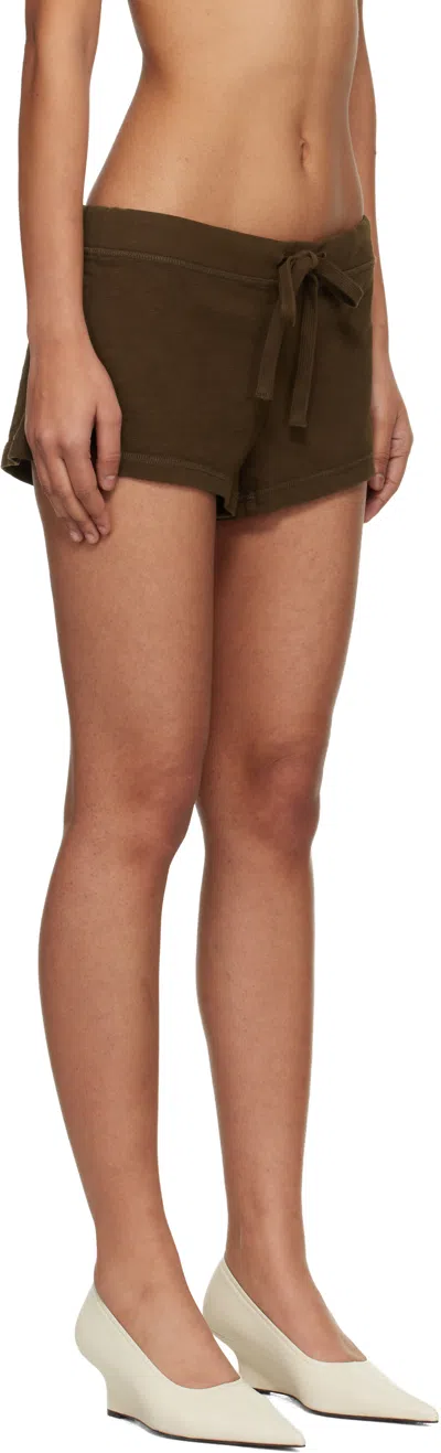 Entire Studios Brown Lightweight Micro Shorts In Brown