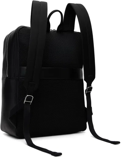 Lacoste Black Ossian Leather Backpack In Black