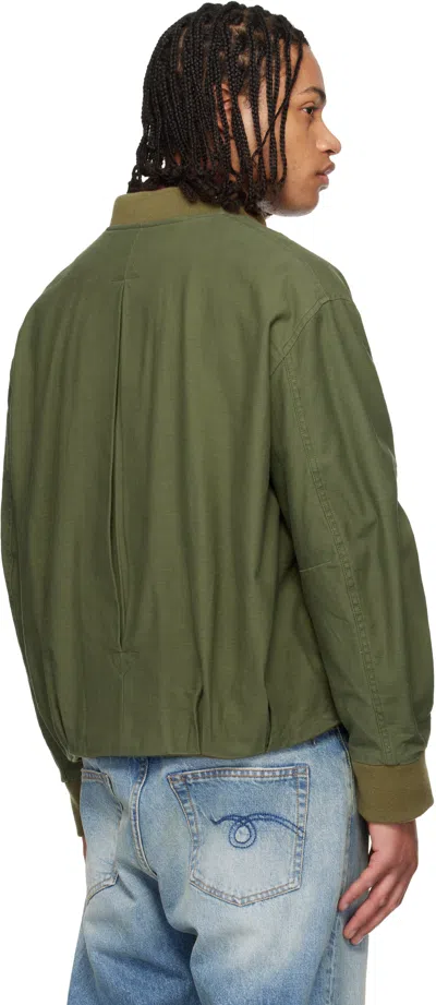 R13 Khaki Bubble Bomber Jacket In Green
