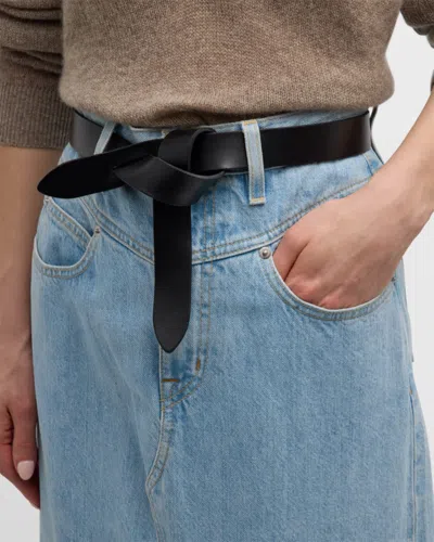 Isabel Marant Lecce Leather Pull-through Belt In Black