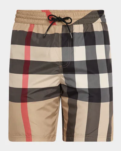 Burberry Ami Paris Light Blue Elasticated Cotton Shorts In Brown