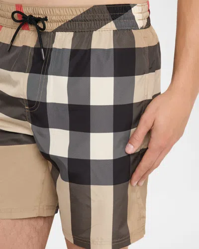 Burberry Ami Paris Light Blue Elasticated Cotton Shorts In Brown